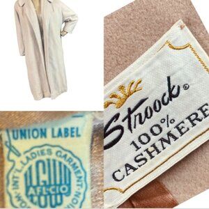 Vintage Stroock 60s 100% Cashmere Coat Camel Beige S/M #108L